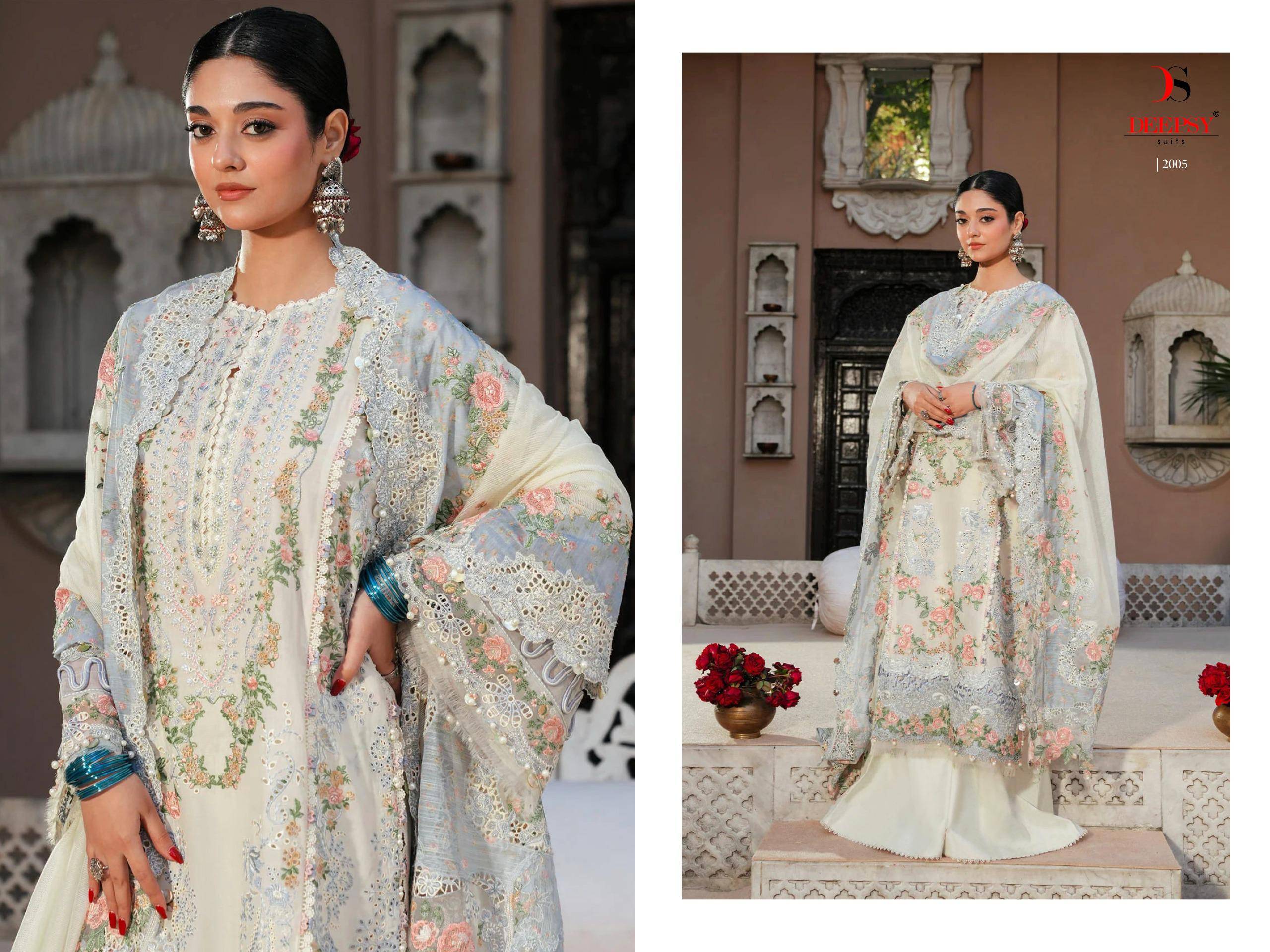 ELAF  Premium-5 Luxury Lawn by DEEPSY SUITS 2001 TO 2006 SERIES Pakistani Stylish Embroidered Pure Cotton Dresses At Wholesale Price